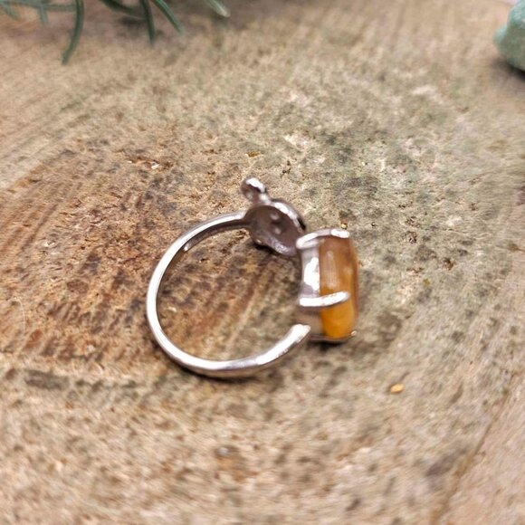 Nature Golden Healer Cute Pig Open Ring - Picture 8 of 10